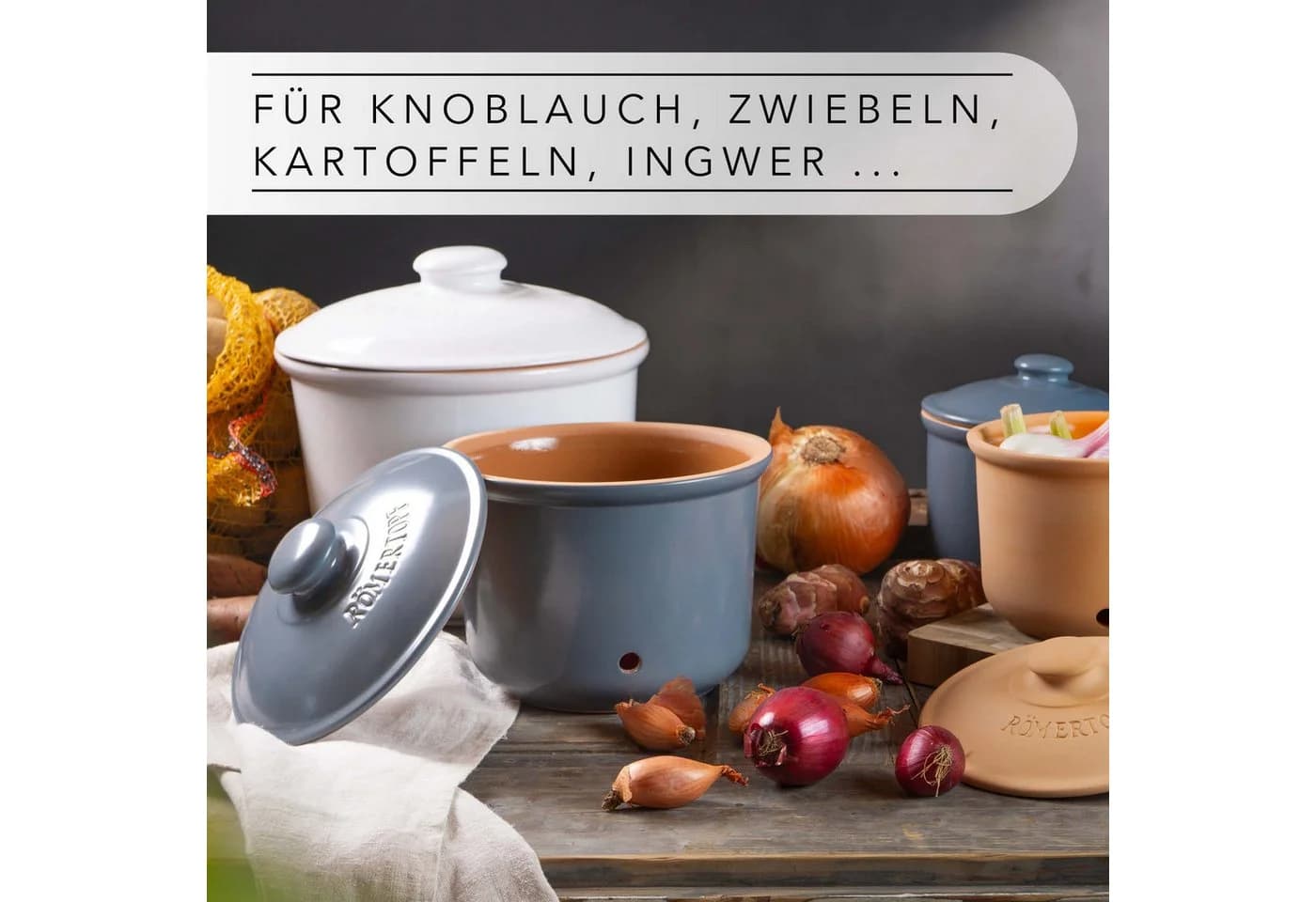 RÖMERTOPF Frische-Topf MINI Weiß Keramik Knoblauch Aufbewahrung - Bild 5