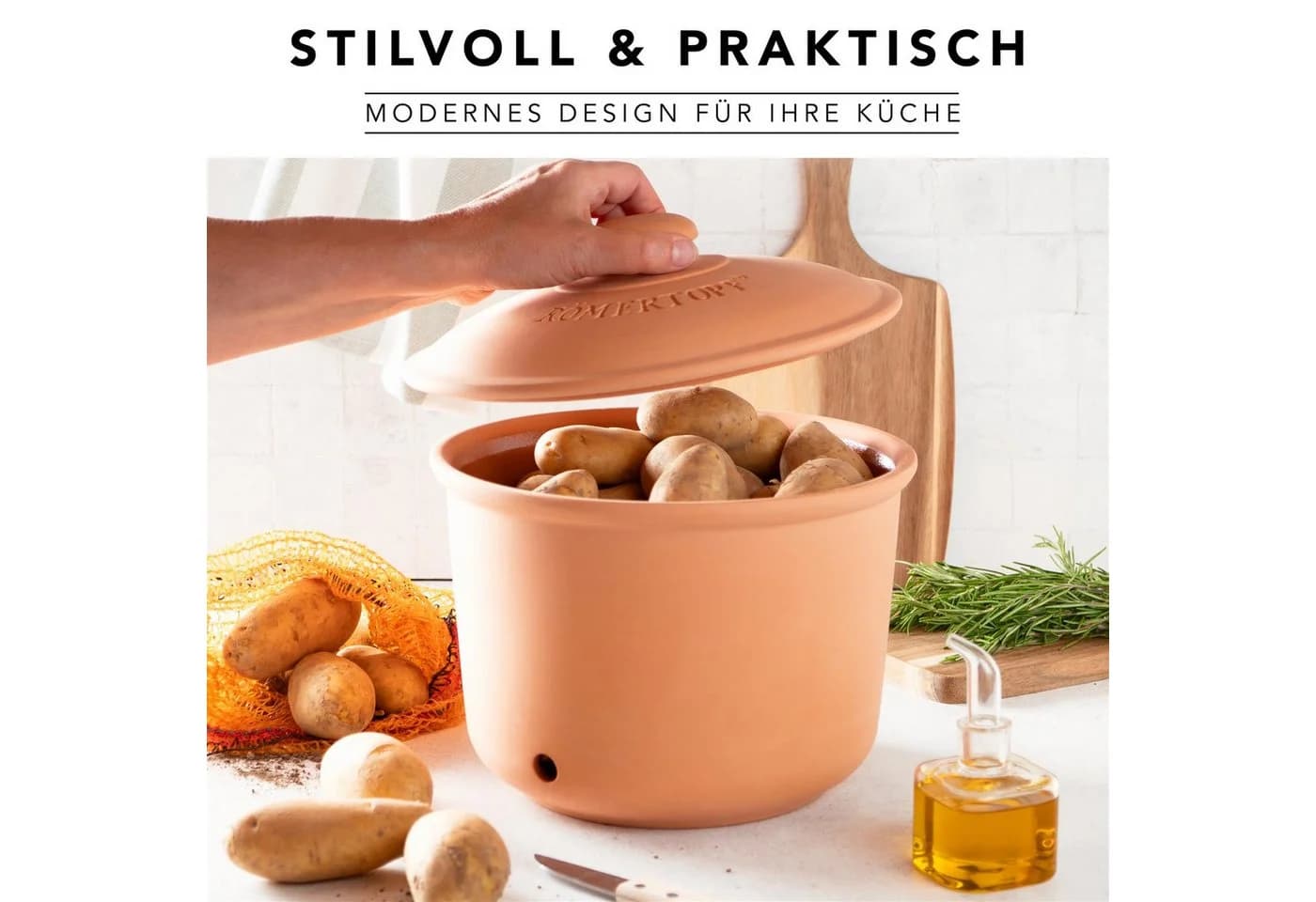 RÖMERTOPF Vorratsdose Frische-Topf MAXI PLUS 5,5L Keramik Naturton - Bild 5
