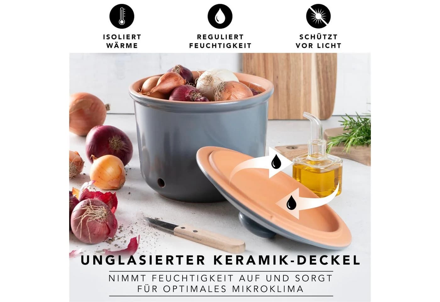 RÖMERTOPF Frische-Topf 3er Set Blau-grau Terrakotta - Bild 3