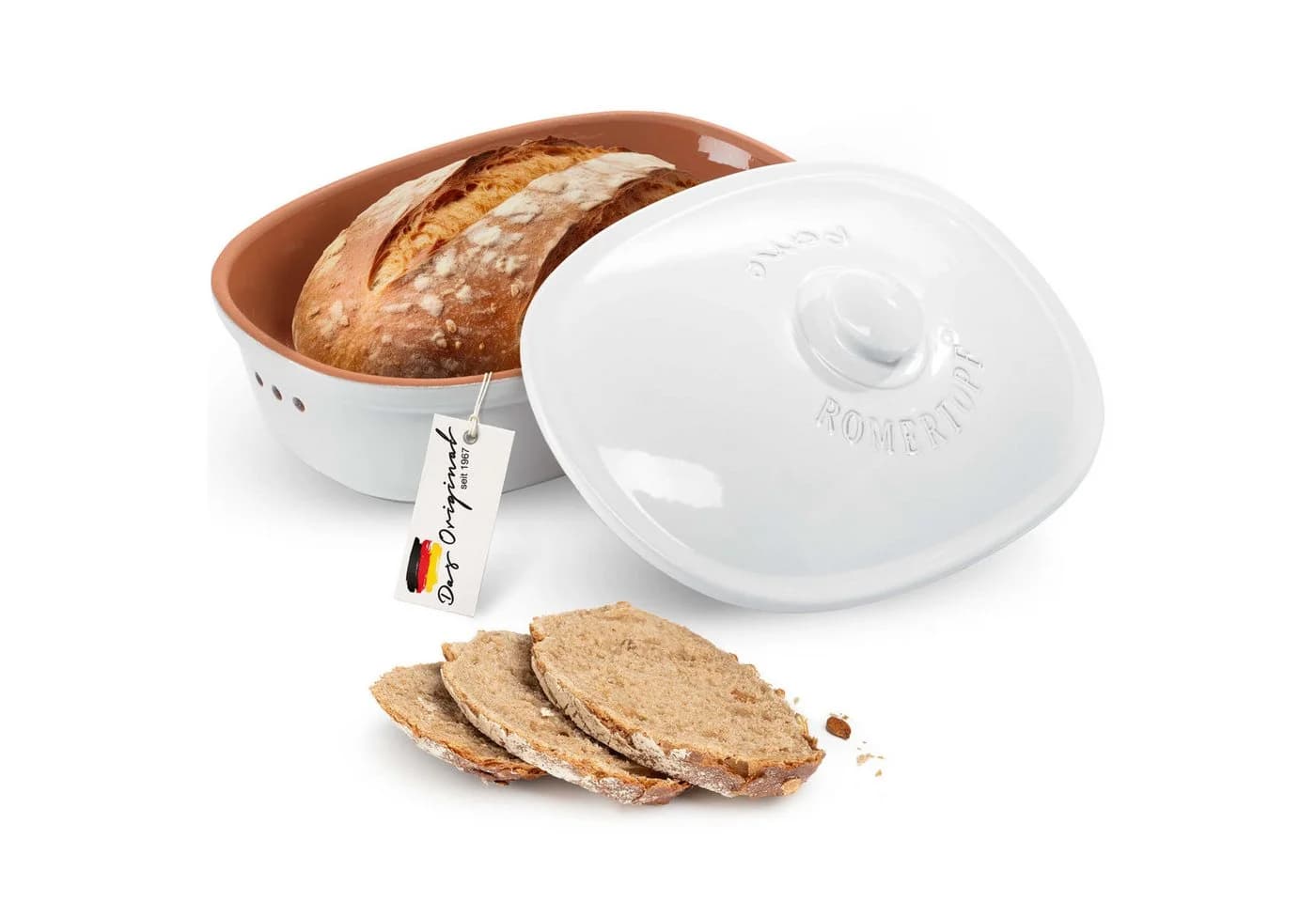 RÖMERTOPF Brottopf oval 2,3 Liter Keramik - Bild 2
