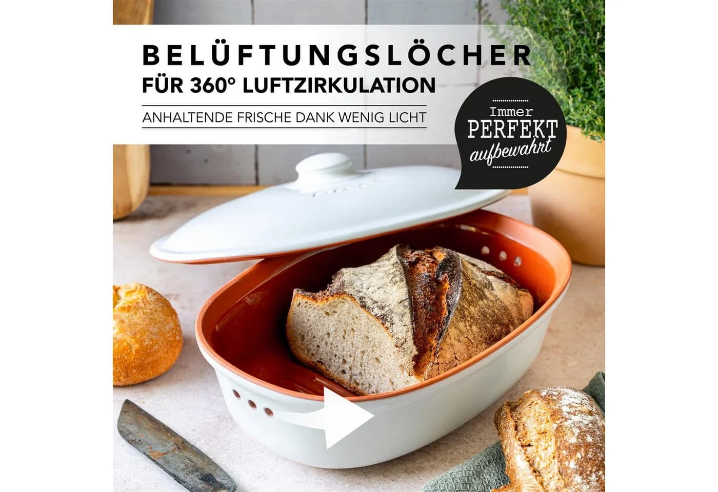 RÖMERTOPF Brottopf oval 2,3 Liter Keramik - Bild 3