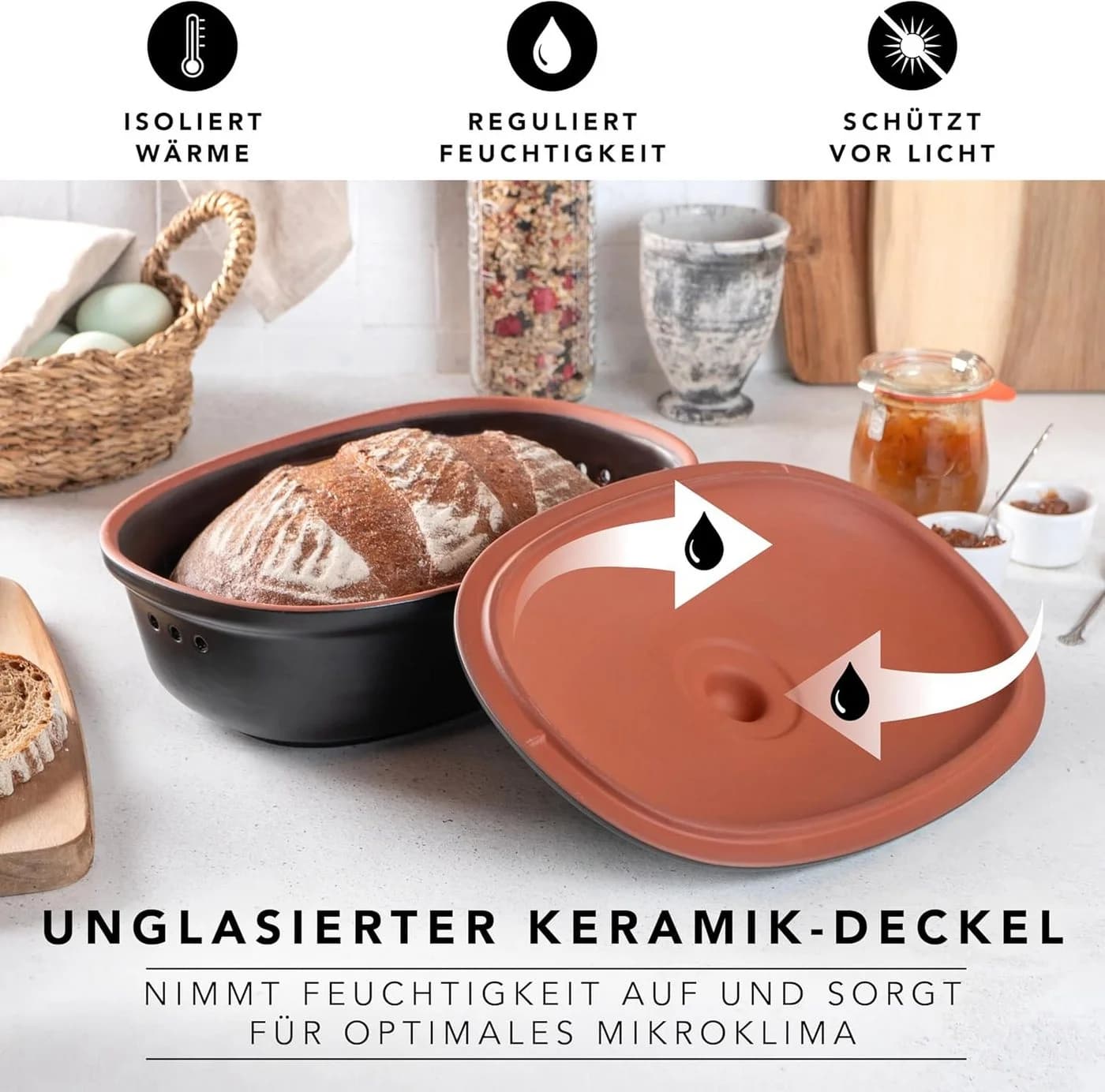 RÖMERTOPF Brottopf oval 2,3 Liter Keramik - Bild 3