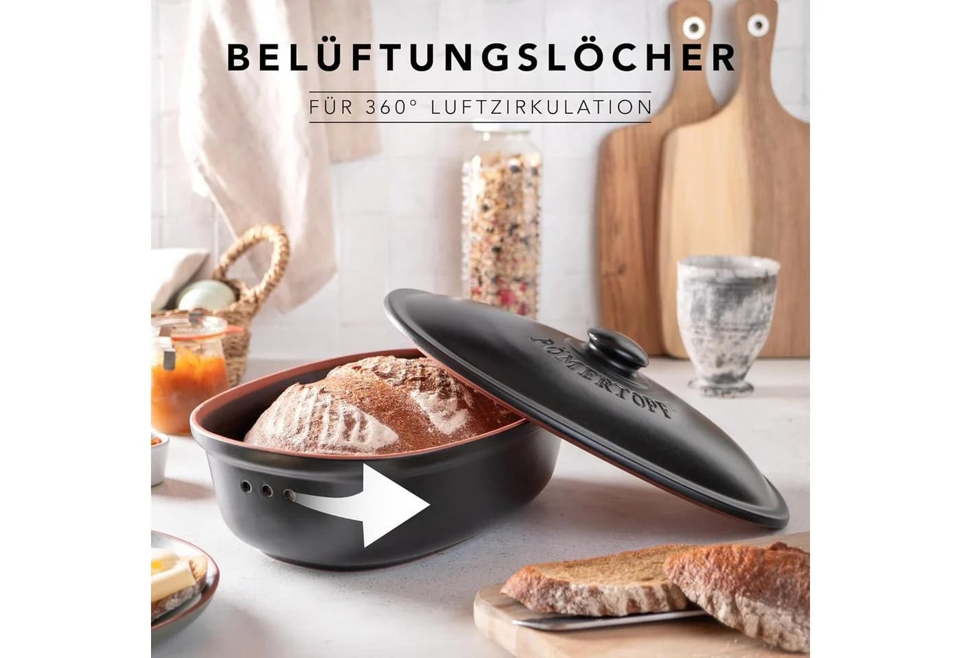RÖMERTOPF Brottopf oval 2,3 Liter Keramik - Bild 4
