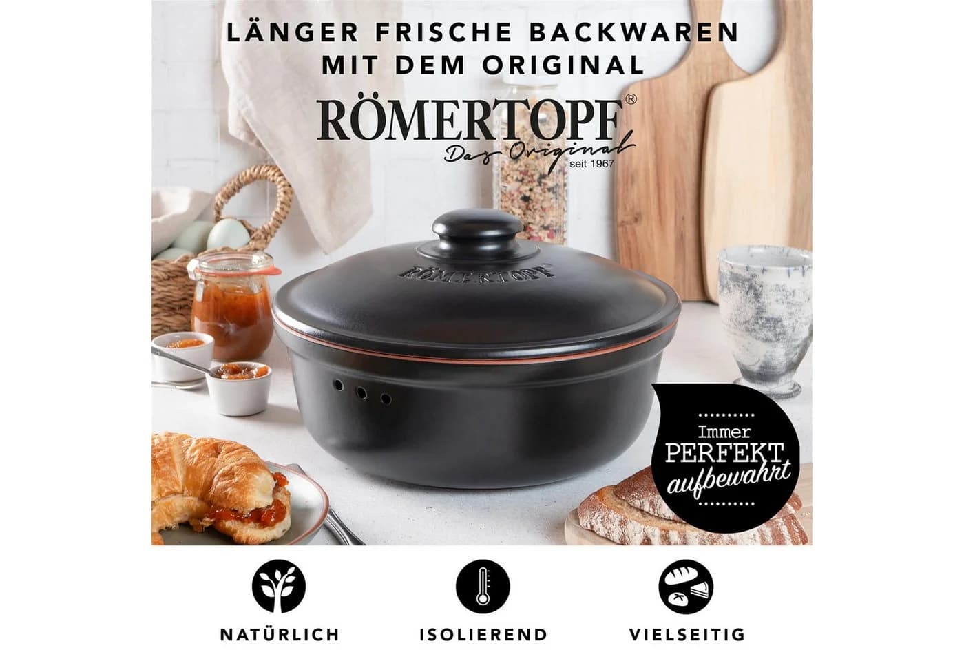 RÖMERTOPF Brottopf Rund Ø 30cm Keramik Brotkasten