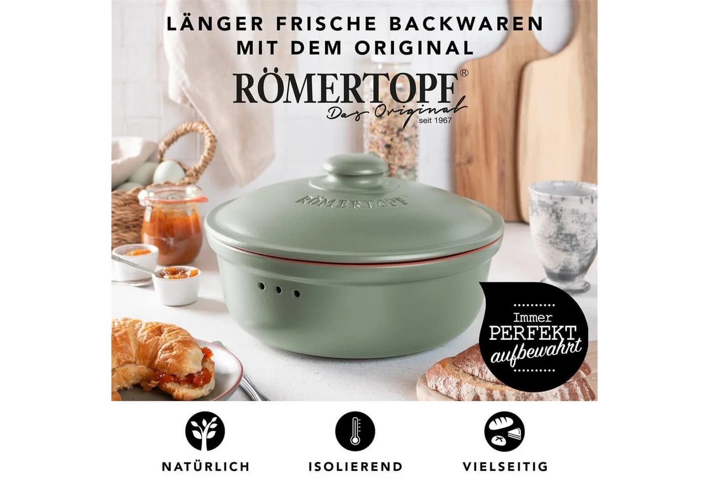 RÖMERTOPF Brottopf Rund Ø 30cm Keramik
