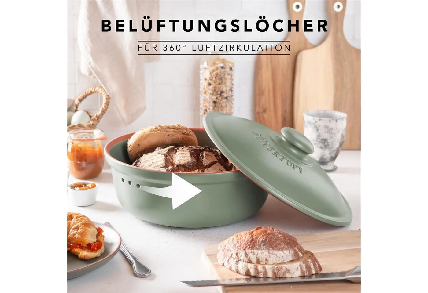 RÖMERTOPF Brottopf Rund Ø 30cm Keramik - Bild 4
