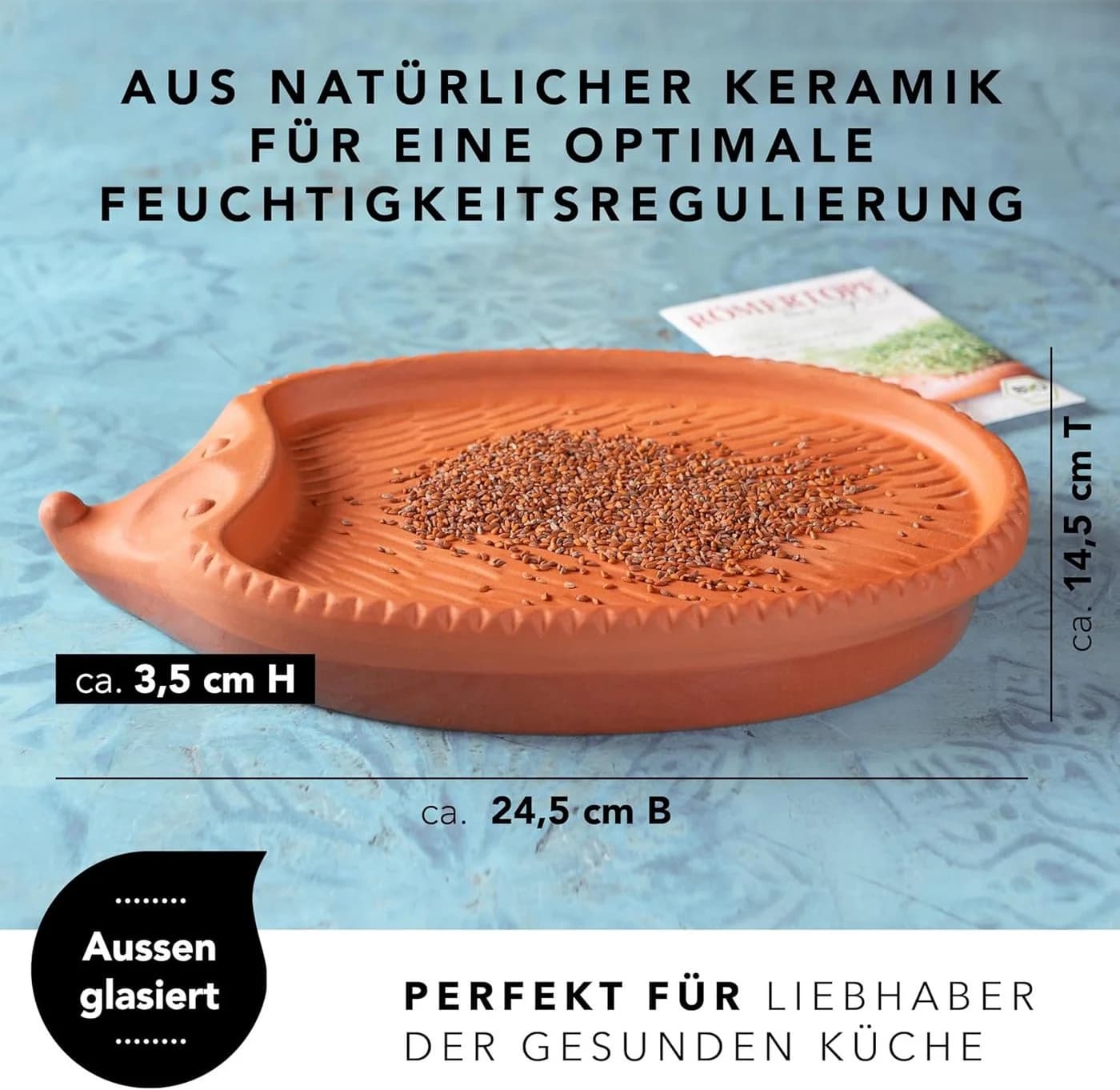 RÖMERTOPF Kresse-Igel aus Naturton Beige - Bild 3