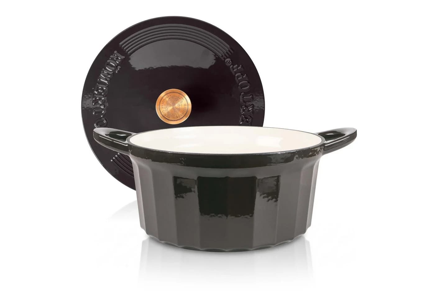RÖMERTOPF Bratentopf Gusseisen 24cm Schwarz mit Deckel - Bild 2
