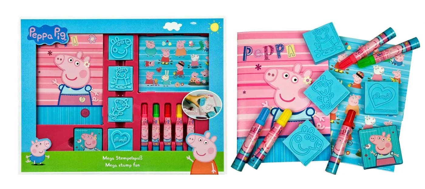 Peppa Pig Stempel Mega Stempelset Bunt