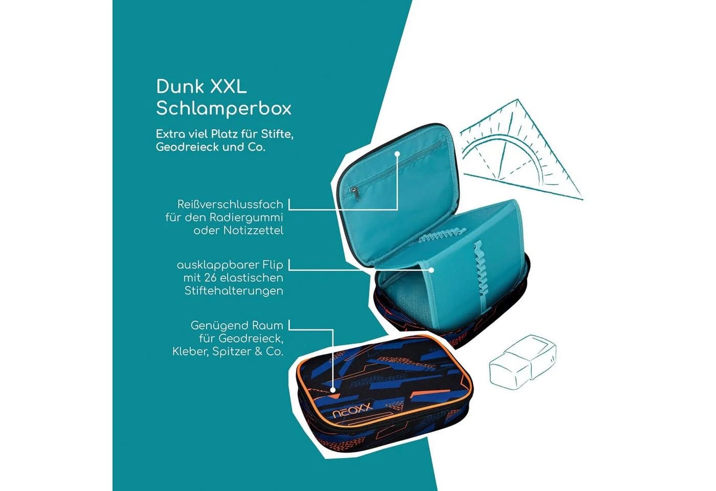Schreibgeräteetui NEOXX Dunk Streetlight Kinder Polyester - Bild 5