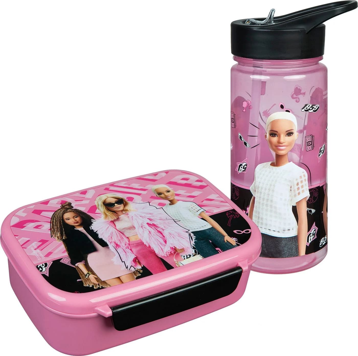 Lunchbox SCOOLI Brotzeitdose & Trinkflasche Barbie Kinder Rosa - Bild 2