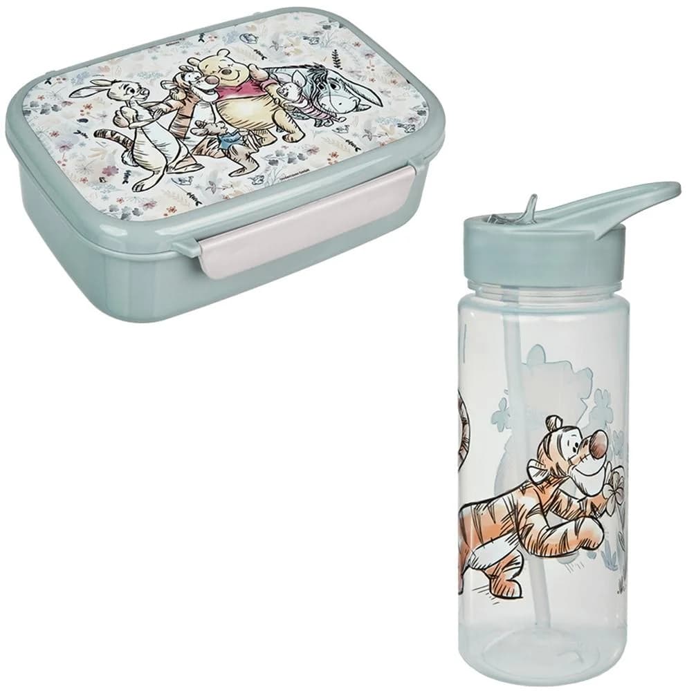 Scooli Lunchbox Set mit Trinkflasche Kinder Winnie Puuh Bunt