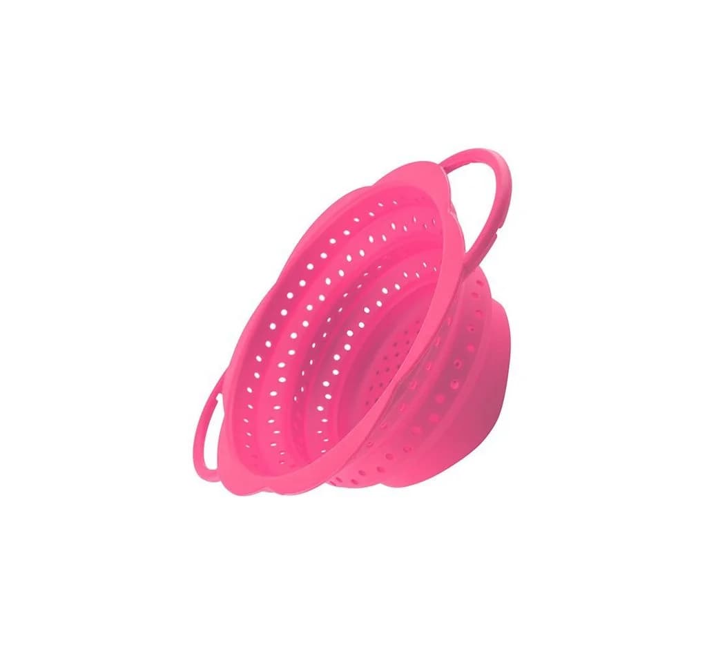 Kochblume Faltsieb S Rosa Silikon mit Edelstahlkern - Bild 2