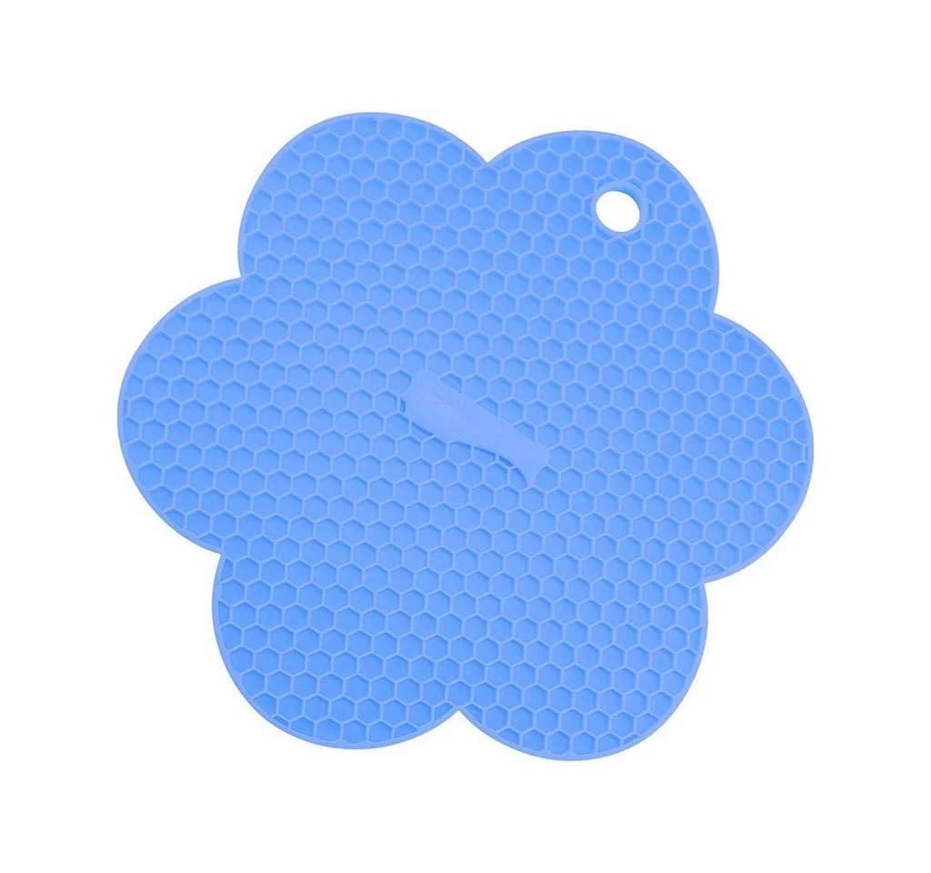 Kochblume Topflappen Waben-Untersetzer Silikon Blau - Bild 2
