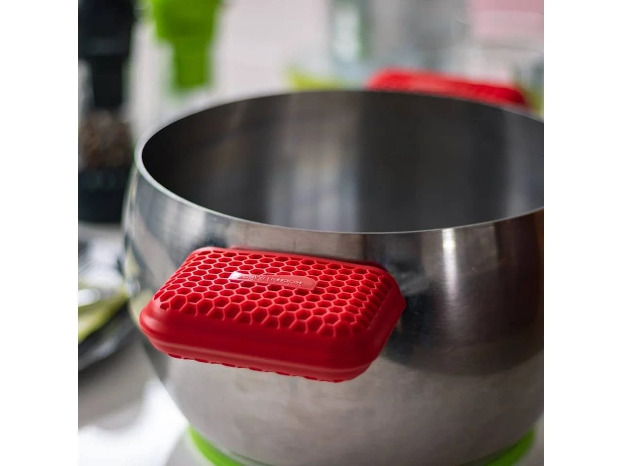 Kochblume Topfhandschuhe Griffschutz Set 2-tlg. Rot Hitzebeständig 230°C