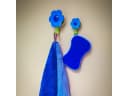 Kochblume Dekohaken Blumenhaken S mit Saugnapf Hellblau Bild 1