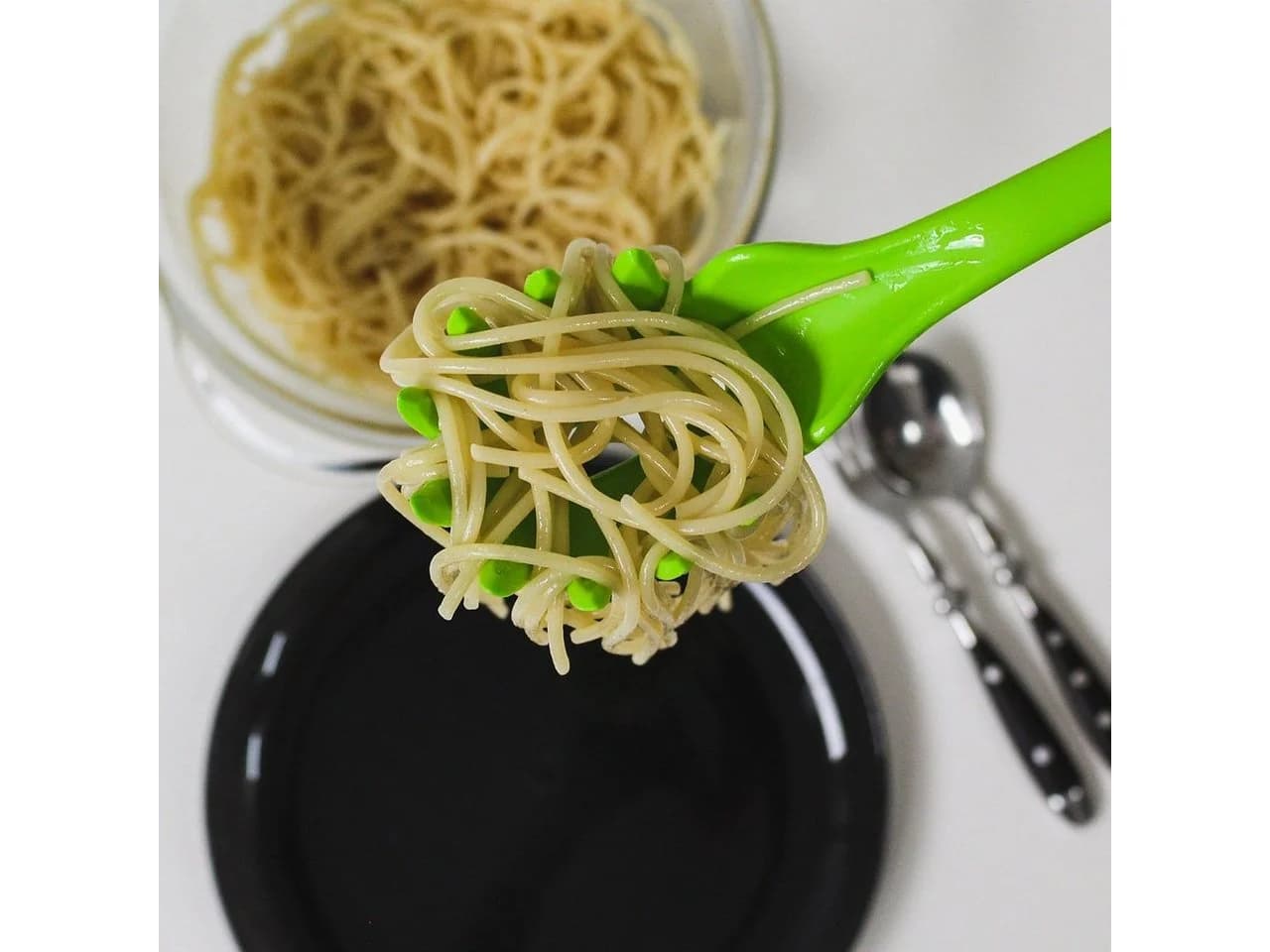 Kochblume Nudellöffel Pasta Silikon blau