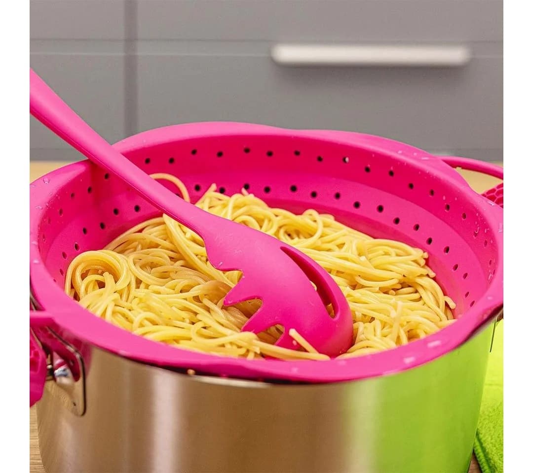 Kochblume Nudellöffel Pasta Silikon blau - Bild 5