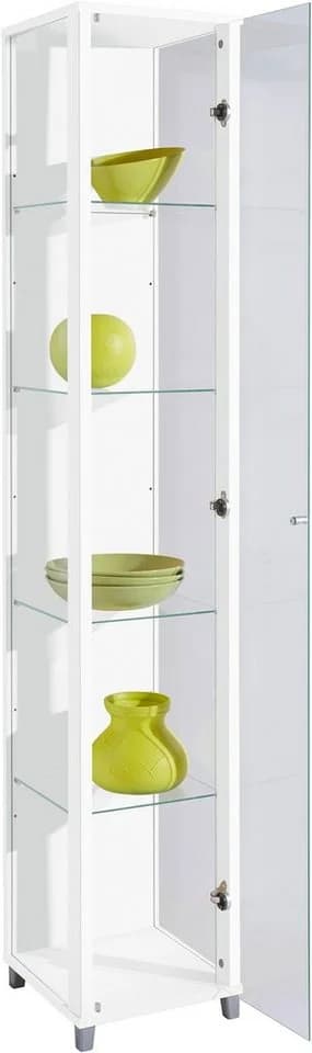 FIF MÖBEL Vitrine OPTIMA Weiß 172cm ESG Glas - Bild 5