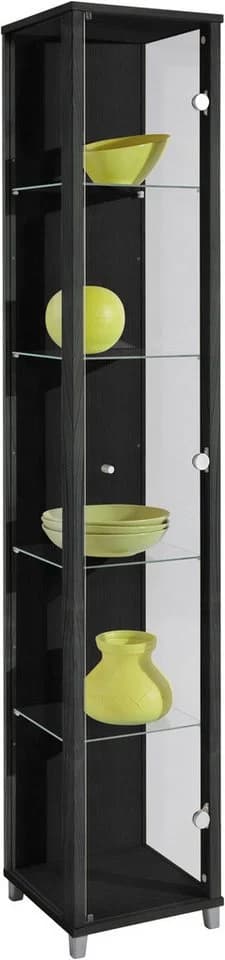 FIF MÖBEL Vitrine OPTIMA Schwarz Glasvitrine mit Sicherheitsglas - Bild 5
