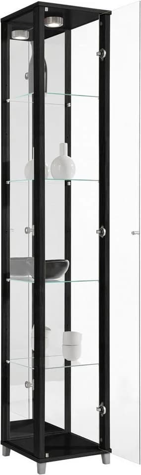FIF MÖBEL Vitrine OPTIMA Schwarz mit LED-Beleuchtung - Bild 3