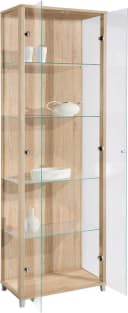 FIF MÖBEL Vitrine OPTIMA Eichefarben sägerau mit Glasböden Bild 1