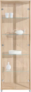 FIF MÖBEL Vitrine OPTIMA Eichefarben sägerau mit Glasböden Bild 3