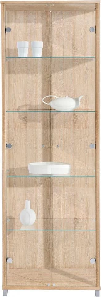 FIF MÖBEL Vitrine OPTIMA Eichefarben sägerau mit Glasböden - Bild 3