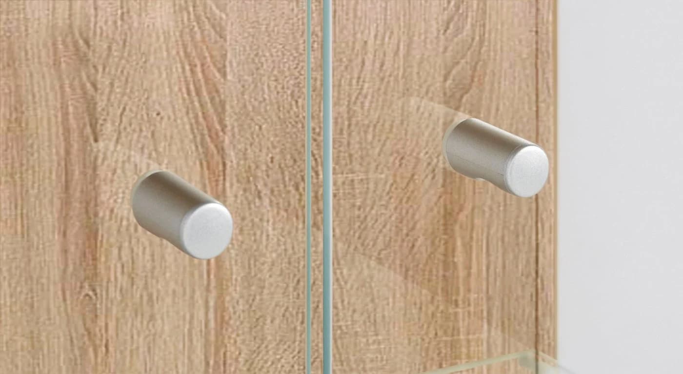 FIF MÖBEL Vitrine OPTIMA Eichefarben sägerau mit Glasböden - Bild 4