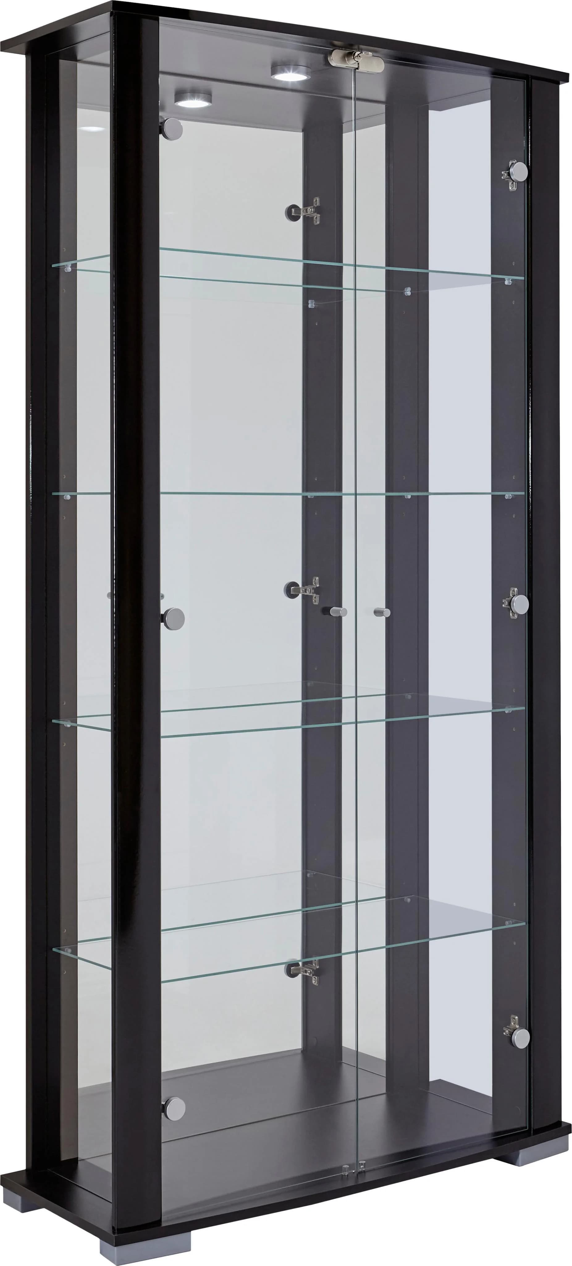 FIF MÖBEL Vitrine Stella Schwarz mit LED-Beleuchtung