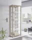 FIF MÖBEL Vitrine OPTIMA Eichefarben Silber 2x Glastür Bild 1