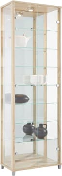 FIF MÖBEL Vitrine OPTIMA Eichefarben Silber 2x Glastür Bild 2
