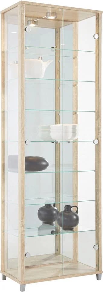 FIF MÖBEL Vitrine OPTIMA Eichefarben Silber 2x Glastür - Bild 2