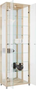 FIF MÖBEL Vitrine OPTIMA Eichefarben Silber 2x Glastür Bild 5