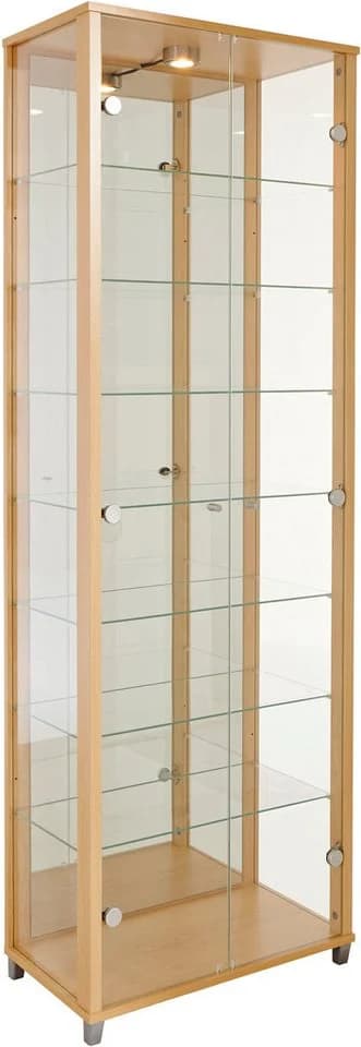 FIF MÖBEL Vitrine OPTIMA Buchefarben 2x Glastür mit Beleuchtung - Bild 2