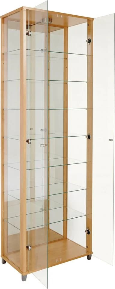 FIF MÖBEL Vitrine OPTIMA Buchefarben 2x Glastür mit Beleuchtung - Bild 5