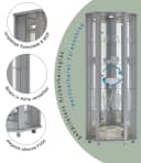 fif möbel Eckvitrine TRIO mit LED-Beleuchtung Silber Bild 3
