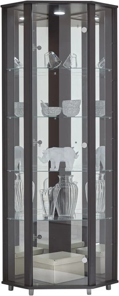 fif möbel Eckvitrine TRIO Schwarz mit LED-Beleuchtung - Bild 2