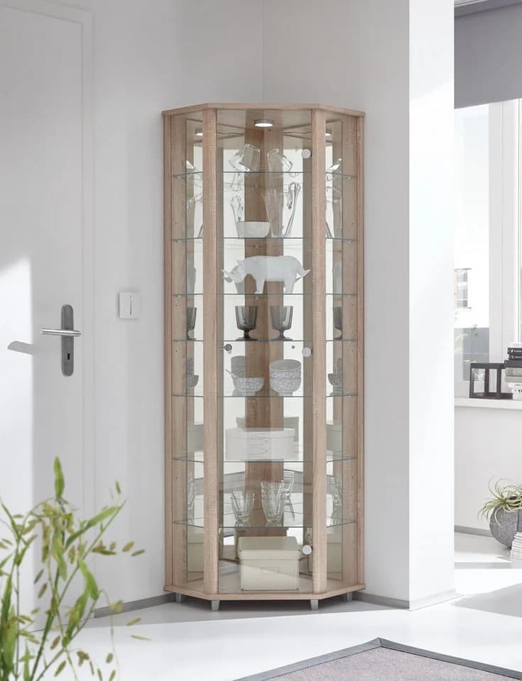 FIF MÖBEL Eckvitrine TRIO 172 cm mit LED-Beleuchtung