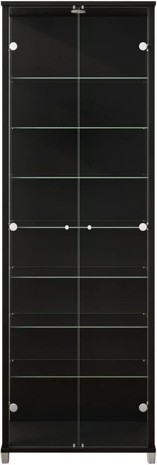 FIF MÖBEL Vitrine Optima Schwarz mit LED und Glasböden - Bild 4