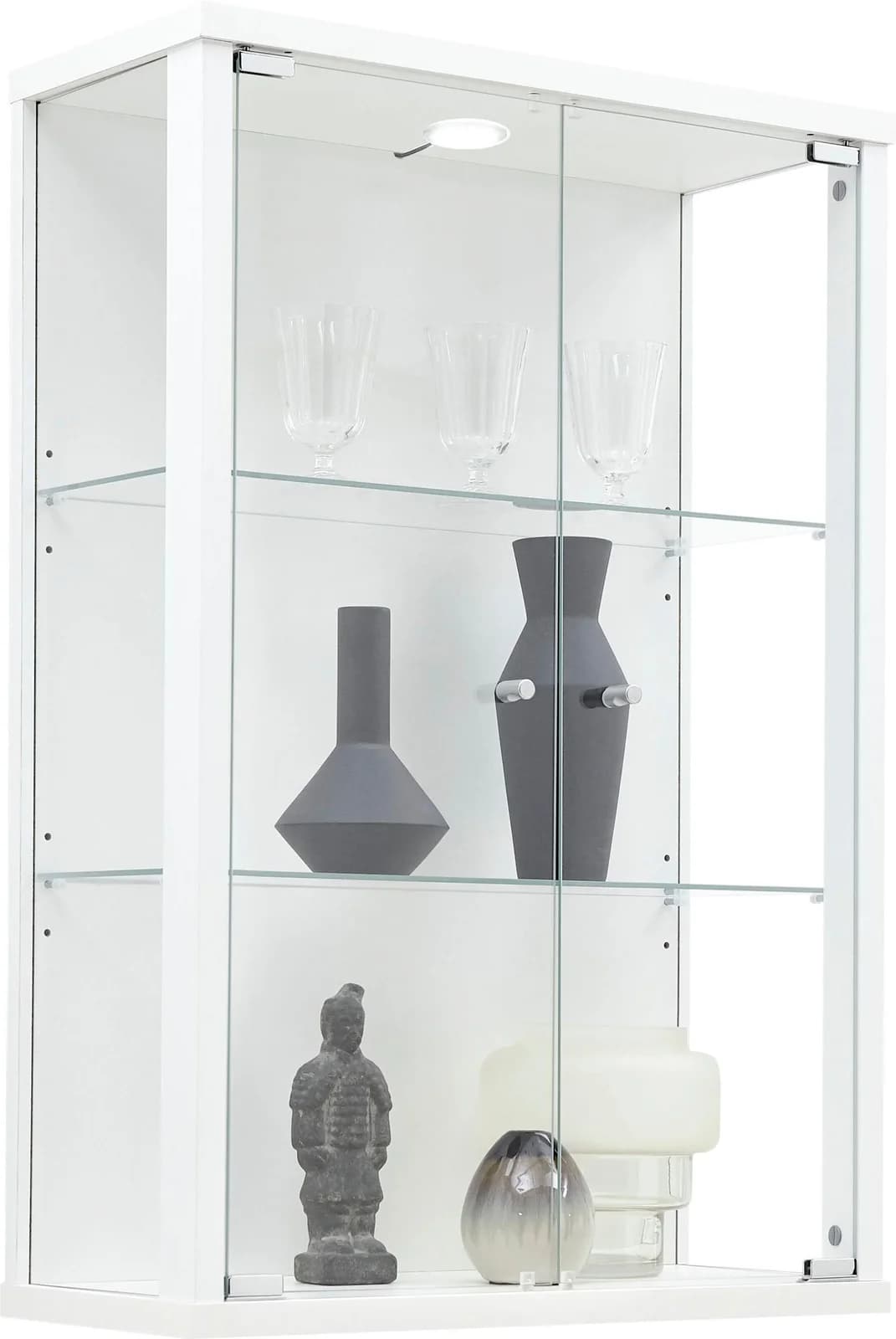 FIF MÖBEL Vitrine OPTIMA Weiß mit Glastüren