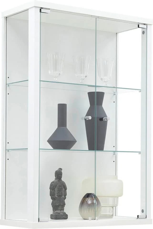 FIF MÖBEL Vitrine OPTIMA Weiß 2x Glastür Sammlervitrine - Bild 2