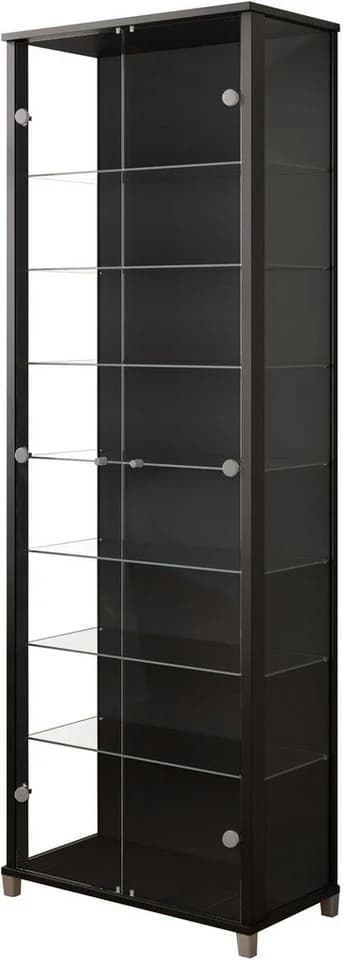 FIF MÖBEL Vitrine Optima Schwarz mit 7 Glasböden und ESG-Sicherheitsglas - Bild 2