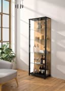 FIF MÖBEL Vitrine OPTIMA Schwarz mit LED-Beleuchtung Bild 1