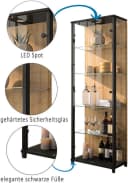 FIF MÖBEL Vitrine OPTIMA Schwarz mit LED-Beleuchtung Bild 3