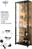 FIF MÖBEL Vitrine OPTIMA Schwarz mit LED-Beleuchtung Bild 4