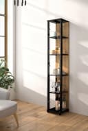 FIF MÖBEL Vitrine OPTIMA Schwarz Wildeiche Glasvitrine Bild 1
