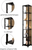 FIF MÖBEL Vitrine OPTIMA Schwarz mit LED-Beleuchtung Bild 3