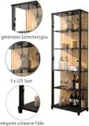 FIF MÖBEL Vitrine OPTIMA Schwarz mit LED-Beleuchtung Bild 3