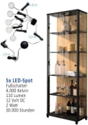 FIF MÖBEL Vitrine OPTIMA Schwarz mit LED-Beleuchtung Bild 4